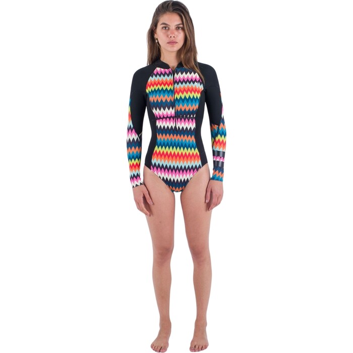 2024 Hurley Mujer Advant 2mm Front Zip Traje De Primavera WSS0013202 - Chevron